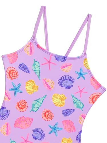 Aqua Green Little Girls and Toddlers X-Back One Piece Swimsuit with Ruffle Skirt 2-Piece Set, Shell Belle, 2T — view 2