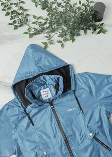 Image of Dollar Women's Polyester Solid Windcheater Jacket With Zipper Pockets and Detachable Hood