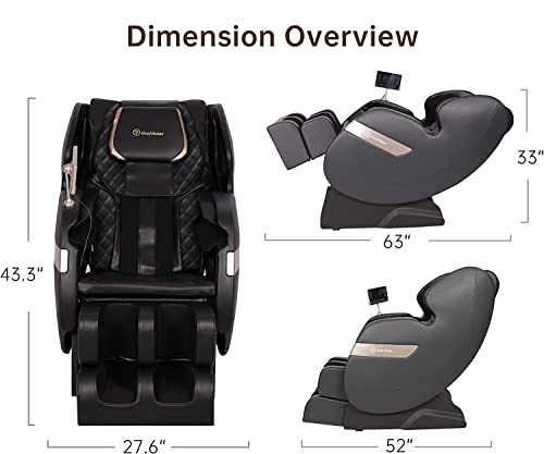 Real Relax 2022 Massage Chair Of Dual-Core S Track, Recliner Of Full Body Massage Zero Gravity, Black #TOP2