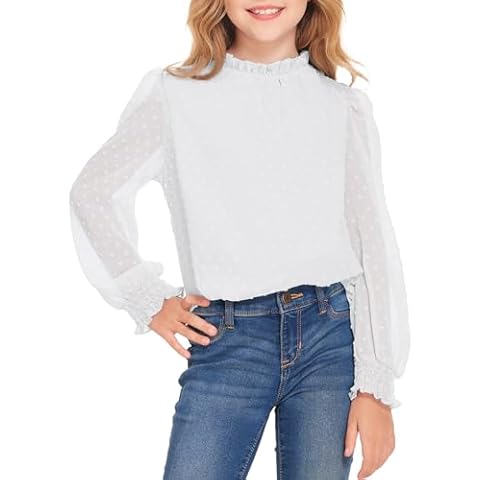 Arshiner Girls Sheer Mesh Blouse Cover