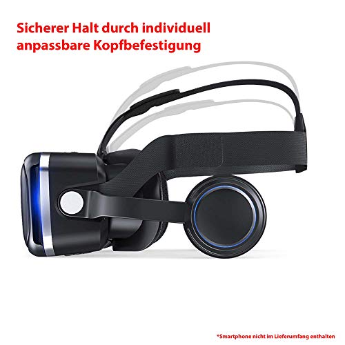 Himoto HSP VR 3D Virtual Reality Brille mit Kopfhörer Headset, Universal kompatibel mit Smartphones Größe 4 bis 6 Zoll, Augmented Reality-Brille mit Kopfhörer - Image 6