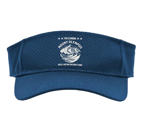 Mount Olympus Greece Funny Sumitting Rock Climbing Sport Sun Visor, Adult, One Size, Navy