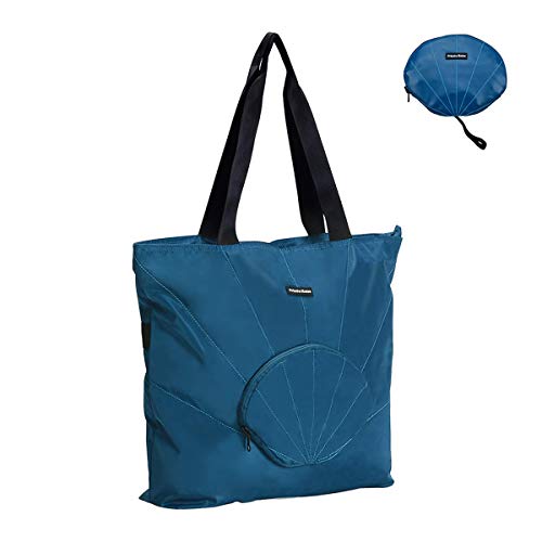 LIVACASA Outlet 15L Sac à Main dépaule Pliable Imperméable Unisexe en Tissu de Mémoire Sac de Course Gym Natation Plage Voyage pour Étudiants Collèges Hommes Femmes Bleu Marine