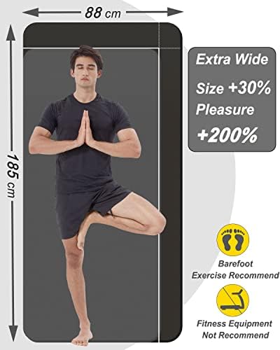 RYTMAT Pilates Mats Extra Thick 15mm NBR Foam 88cm Wide Large Exercise Mat for Men Women Home Fitness Yoga Aerobic Abs Training With Strap and Bag