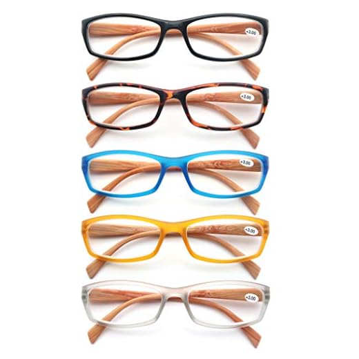 Un Pack de 5 Gafas de Lectura 1.75 Efecto Madera/Gafas para Presbicia para Hombres y Mujeres,Buena Vision Ligeras Comodas,Vista de Cerca/Vista Cansada