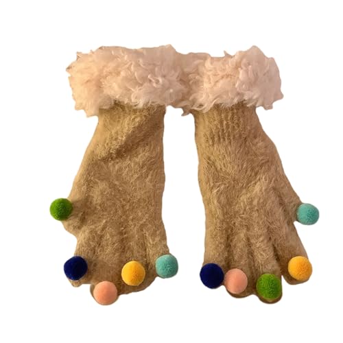 EVGENI 1pair Colorful Candies Mittens Bean Plush Gloves Unisex Warm Fashion Accessory for Autumn and Winter
