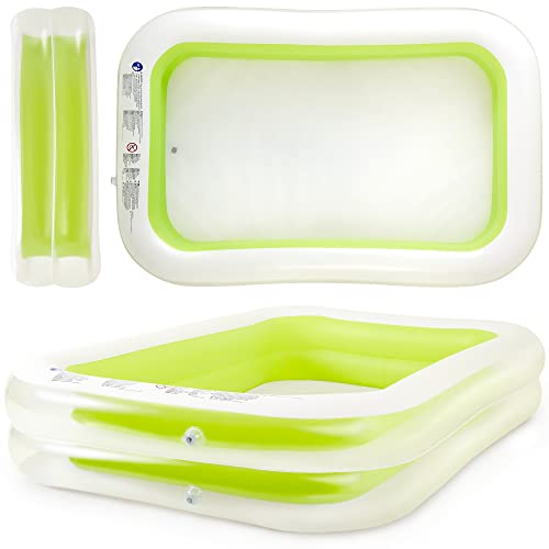 Sunmer Grande pataugeoire familiale Gonflable - pour Enfants et Adultes - Facile à gonfler et à dégonfler - 200 cm x 150 cm x 50 cm - pour Les fêtes de Jardin, Piscine intérieure - 200 cm x 150 cm x