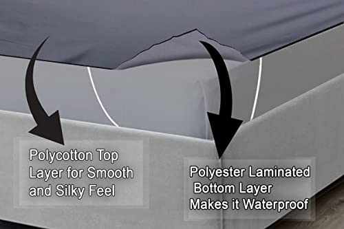Image of The Furnishing Tree Mattress Protector /Waterproof Bedsheet Size WxL 72x72 inches Double Bed /King Size Polyester Grey
