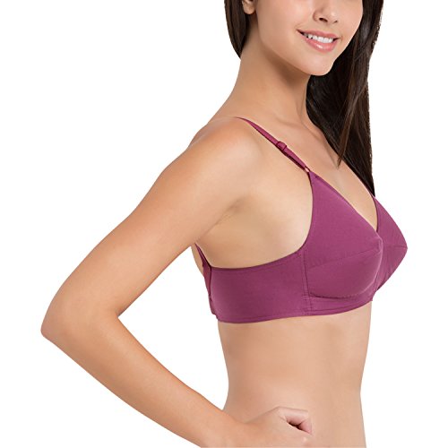 Image of SOUMINIE Women's Cotton Non-Padded Wire Free Casual Full-Coverage Minimizer Bra