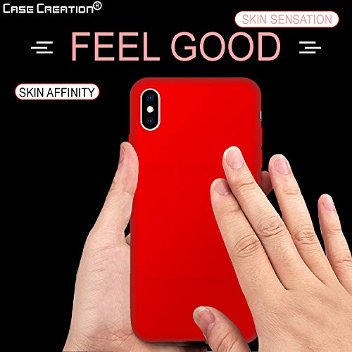 Image of Case Creation Luxurious OG Series for iPhone Xs Case Cover,Anti-Dirty Slim Case Frosted Matte Cute Candy TPU Raised Bezel (Splash of Color) Back Cover for Apple iPhone Xs -Wine Red