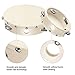 Boao 2 Pieces (6 Inch and 8 Inch) Wood Handheld Tambourine Single Row, Tambourines with Bell (Ecru)
