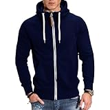 Genérico Chaqueta Hombre Invierno con Capucha Polar Paño Termica Chaqueta Hombre Deportiva Chaquetones Bomber Tallas Grandes Softshell Sudadera Running Invierno Rebajas 2#Marina de Guerra XXL