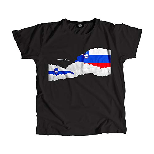 T-shirt Slovénie avion et nuages en coton pour passionné d'aviation