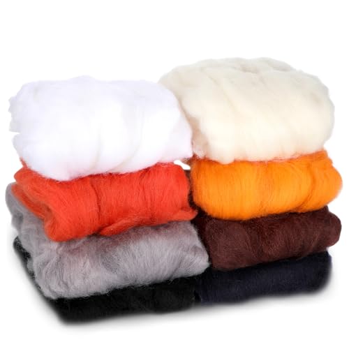 SynHHergyx - SynHHergyx - Laine à feutrer - Lot de 8 couleurs - 80g - Accessoires pour débutant - Bricolage - Artisanat