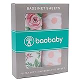 Bassinet Sheets for Baby Girl | Universal Size Fitted Sheet for Bassinet for Baby & Mattress Pad | U