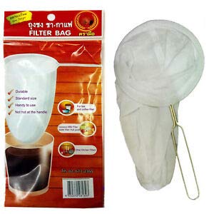 Reusable Tea Coffee Cotton Cloth Filter Bag L Strainer With Handle (2 pieces) By TDS