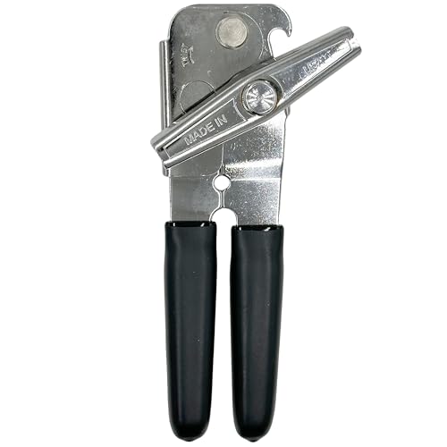EasyTwist Heavy-Duty Manual Swing Away Can Opener with Carbon Steel Cutting Blade by B53 – Made in the USA – Comfortable Grip, Smooth Operation, Rust-Resistant, Ideal for Home or Commercial Kitchens