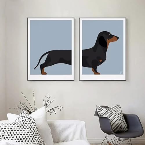 Art mural teckel mignon pour embellir un grand mur de salon vide - 5