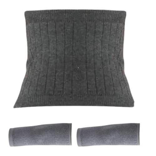 Gcroet Belly Warmer with Knee Warp 3Pcs/Set Thermal Wool Stomach Binder Soft Warm Slim Waist Belt Double Thicken Waist Support Protector Belt for Women & Girls, M...