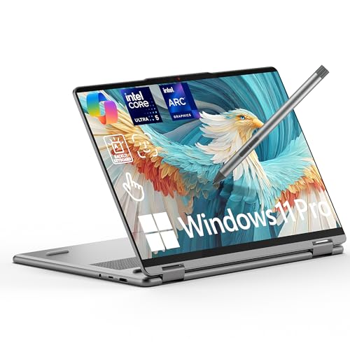 Yoga 7i 2 in 1 Laptop, 14" 2K OLED Touchscreen Display, AMD Ryzen AI 5 340(Up to 50 Tops), 16GB LPDDR5X RAM 512GB SSD, FP, WiFi 7, 22H Battery Life, SD Card Reader, Win 11 Pro
