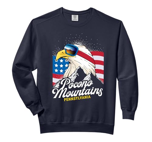 Pocono Mountains, Pennsylvania - USA Winter Sports Retro Comfort Colors Adult Sweatshirt