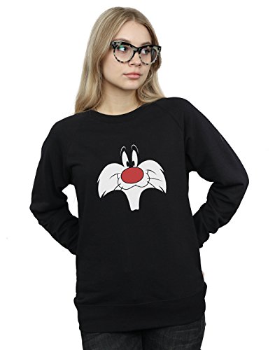 LOONEY TUNES Women's Sylvester Big Face Sweatshirt XX-Large Black