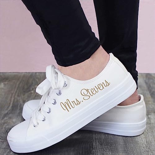 Personalized Bride Sneakers - Custom Bridal Sneakers, Monogrammed Wedding Shoes2