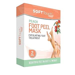 Dermora Soft Touch Exfoliating Foot Peel Mask, Pack of 2, Peach