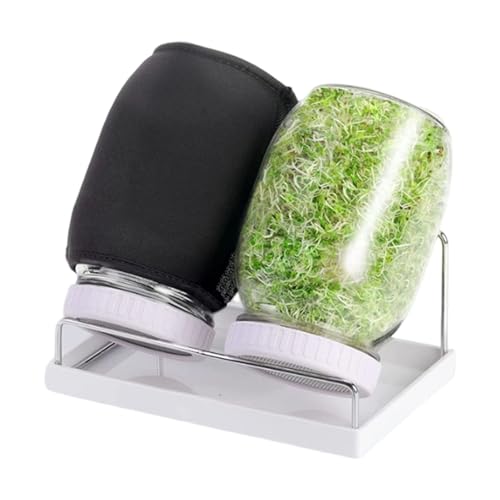 Geavonyg Germogliatore Professionale con Scolapiatti Angolato E Manicotto Oscurante per Ravanello Medica | Barattolo Salvaspazio La Germinazione Piantine Organiche La Crescita Interna