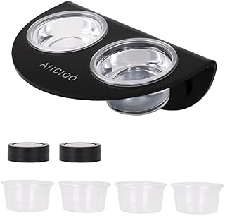 AIICIOO Magnetic Reptile Feeding Cup Gecko Feeder with 6 food cups saucers bowls lizards spiders geckos chameleons corn snakes centipedes beetles jelly earthworms (S)