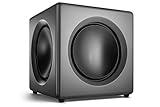Carcasa compacta de tablero de fibras. Woofer de alta calidad con cono de aluminio y dos radiadores pasivos con cono de aluminio
