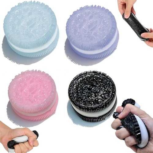 Juguete antiestrés para galletas, 4 unidades, juguete para el estrés, hecho a mano, de silicona, para la relajación