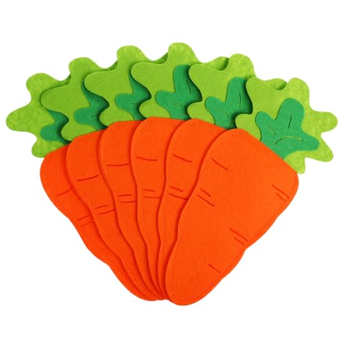 VALICLUD 6pcs Easter Carrot Cutlery Bags Tableware Utensil Holder for Forks Spoons Adorable Storage for Easter Parties Family Gatherings Festive Decor