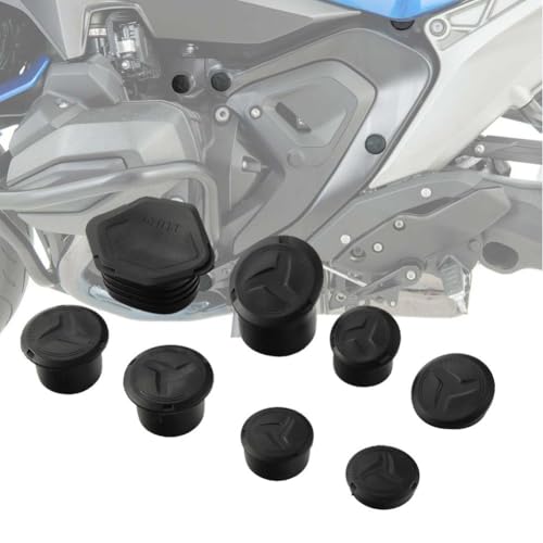 Gettimore Cache de trou de cadre pour BMW R1300GS 2023-2024 et R1300GS Adventure 2024, panneau de protection en plastique étanche et anti-poussière, noir