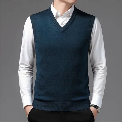 TdvcpmkkMen's Cashmere Vest V Neck Sweater Casual Business Knitted Vest Sweater4