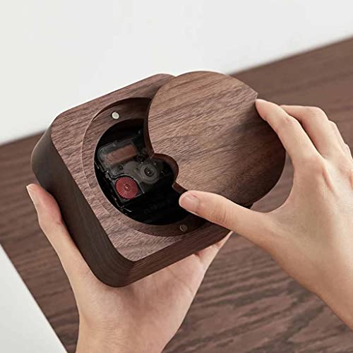 Zsedp Solid Wood Desk Clock Office Square Black Walnut Needle Clock Home Decoration Ornaments Watch Clock #TOP2