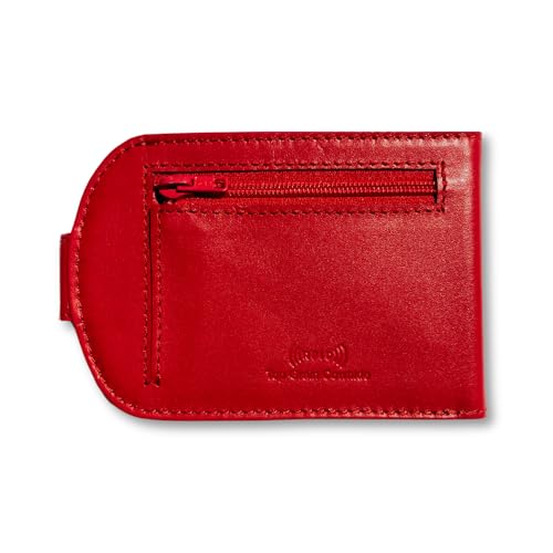 Big Skinny Full Leather RFID Blocking Women's Taxicat Bi-Fold Slim Wallet, Cherry Red3