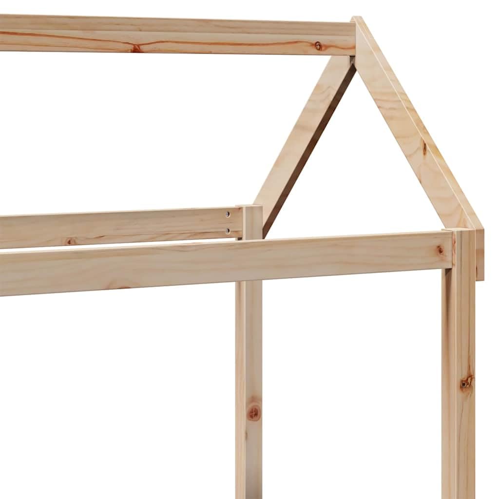 Cuna con techo de 98 x 70 x 176,5 cm de pino macizo con aspecto rústico, adecuado para marco de cama, accesorios, cama de juegos, habitación infantil, duradera, fijación estable, fácil