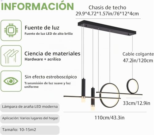 Lámpara LED lineal moderna ajustable para eliminar sombras en el comedor 3