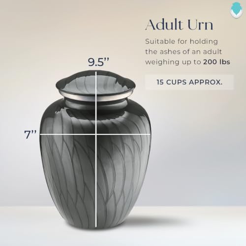 Image of Geturns - Adult Cremation Urns for Human Ashes I Large Photo Funeral Urn for Men and Women I 200 lbs (Pearl Silver)