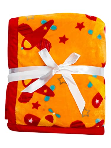 Image of Mee Mee Ultra Soft Plush, Lightweight & Super Comfortable Baby Blankets, Swaddle for Infant & Toddler (Orange)