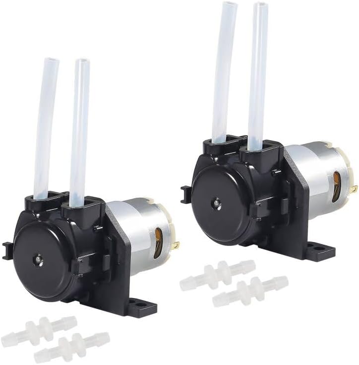 Bomba dosificadora peristáltica peristáltica de 12 V CC Bomba peristáltica de bajo flujo líquido pequeño con conector para acuario laboratorio