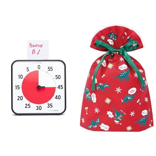 TIME TIMER 19m 60�� �^�C���^�C�}�[ ���ԊǗ� �w�K�^�C�}�[ TT08B-W ���K�i + �N���X�}�X ���b�s���O�� �Z�b�g A