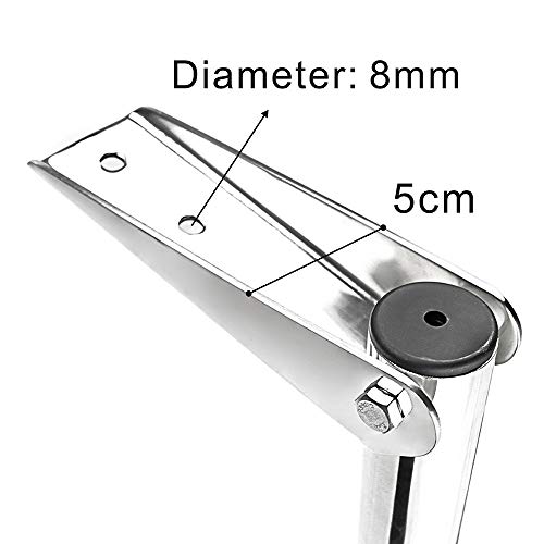 Hoffen Telescopic 4 Step Ladder Stainless Steel Telescoping Extendable Ladder 900 Pound Capacity for Marine Yacht / Swimming Pool
