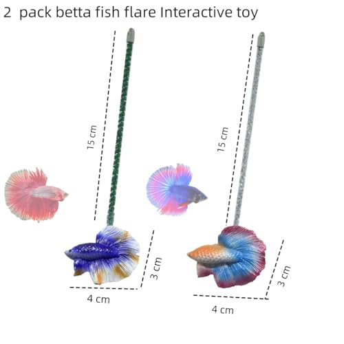 Image of Interactive Betta Fish Flare Stick Toy for Tanks - Simulated Betta Training Teasing Toy for Color Grow and Good Behavior