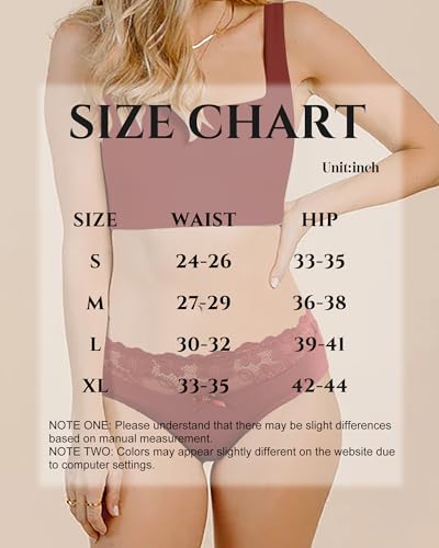 Image of 6 Pack Cotton Bikini Womens Underwear Hipster Lace Panties Soft Stretch Breathable Low Rise S-XL
