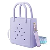 Mini Rubber Tote Bag Mini Crossbody X-Small Rubber Beach Bag Purple