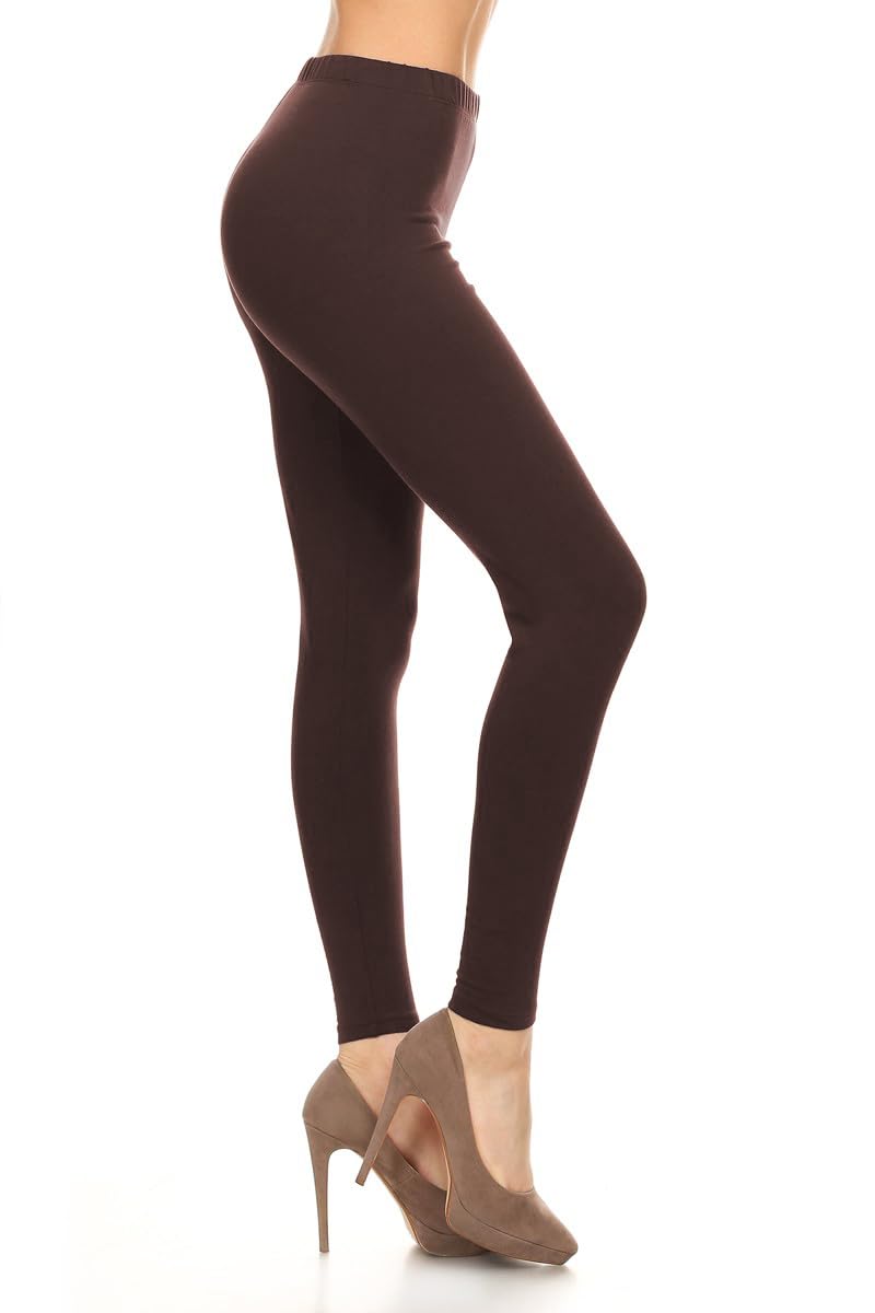 Leggings Depot Women's High Waisted Cotton Leggings