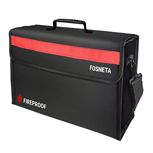Fosneta Fireproof Document Bag, 16.5X11X5.5 Inches Large Fireproof Bag, Fireproof Document Box And Fire Safe Waterproof Safe Box To Protect Important Documents, Fireproof Containers For Documents #TOP19