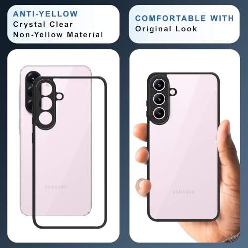 Image of CEDO Backcover for Samsung Galaxy A57 (5G) | Camera Protection Bump Shockproof Edge | Ultra Hybrid Transparent Acrylic Clear TPU+PC Hard Backcase Cover (Black)